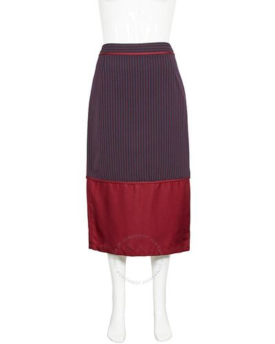 Sies Marjan Striped Panel Midi Skirt - Red