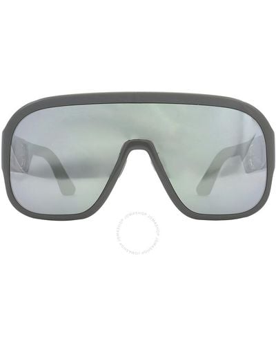Dior Bobbysport Silver Mirror Shield Sunglasses Cd40054u 20c 00 - Gray