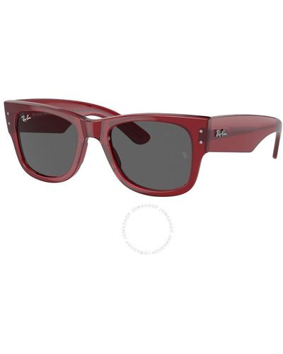 Ray-Ban Mega Wayfarer Bio Based Dark Gray Square Sunglasses Rb0840s 6679b1 51 - Red