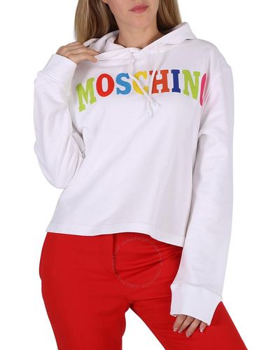 Moschino Fantasy Print Logo Cotton Cotton Sweatshirt - Red