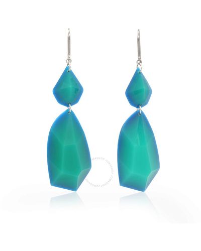 Isabel Marant Green/silver Boucle D'oreill Resin Drop Earrings - Blue