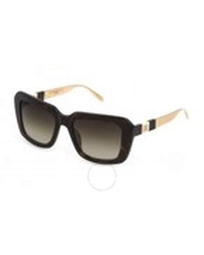 Carolina Herrera Rectangular Sunglasses Shn619m 01gr 53 - Brown
