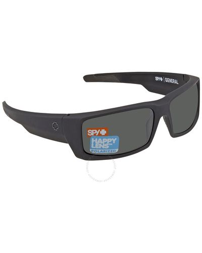 Spy General Happy Gray Green Polarized Wrap Sunglasses 673118973864 - Blue