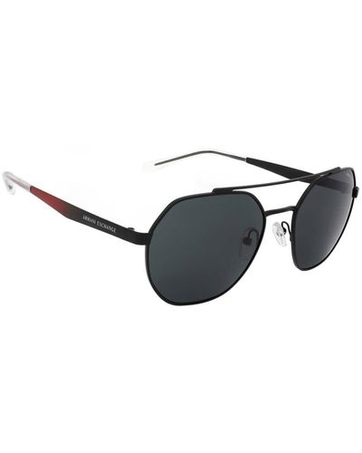 Armani Exchange Dark Grey Aviator Sunglasses - Black