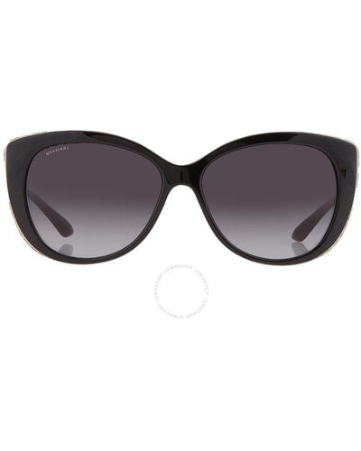 BVLGARI Grey Gradient Cat Eye Sunglasses Bv8178 9018g 57 - Black