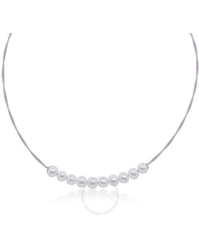 Alor Cable Necklace With Freshwater Pearls - Metallic