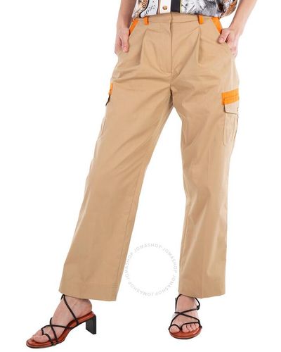 Burberry Honey Contrast Trousers - Natural