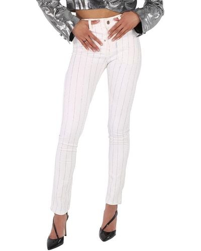 Filles A Papa Trousers Turner Crystal Embellished Trousers - White