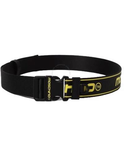 Moschino Logo Print Adjustable Belt - Black