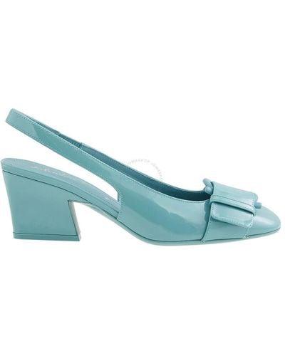 Ferragamo Briget 55 Gancini Slingback Court Shoes - Blue