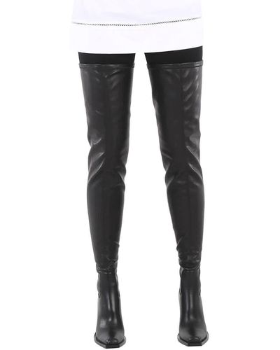 Burberry Stretch Leather Over-the-knee Boots - Black