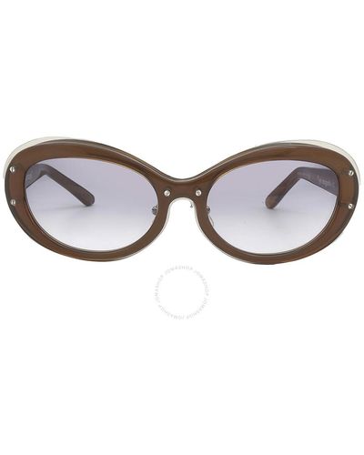 Yohji Yamamoto X Linda Farrow Blue Gray Gradient Oval Sunglasses Yyh Dragonfly-c2 - Brown