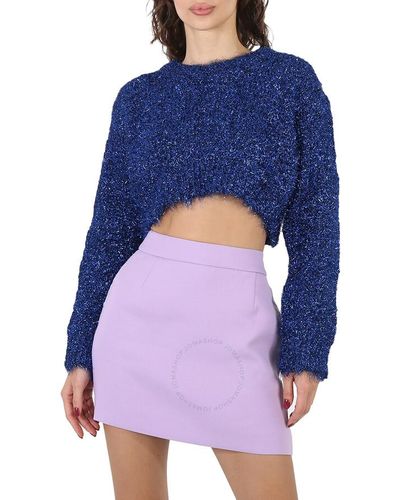 Filles A Papa Sweaters Fap Knit Tinsel Sweater - Blue