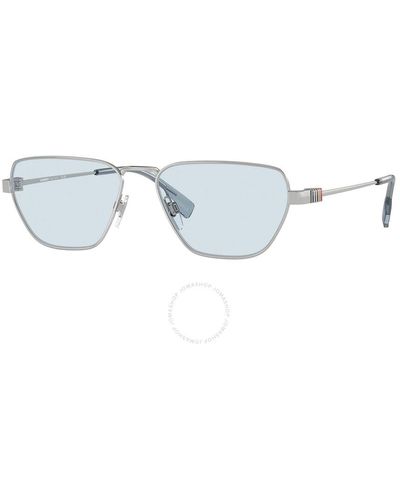 Burberry Light Blue Irregular Sunglasses Be3146 100572 56 - Metallic