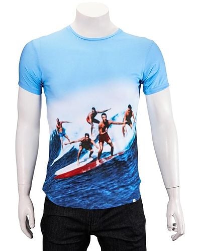 Orlebar Brown Surf-print Photographic T-shirt - Blue