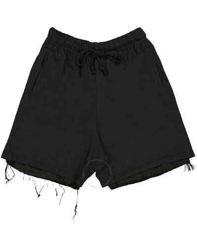 424 Double Layer Cotton Shorts - Black