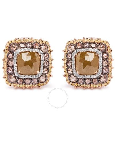 Haus of Brilliance 14k Rose Gold 6.00 Cttw Fancy Diamond Cushion Shaped Triple Halo Stud Earrings - Metallic