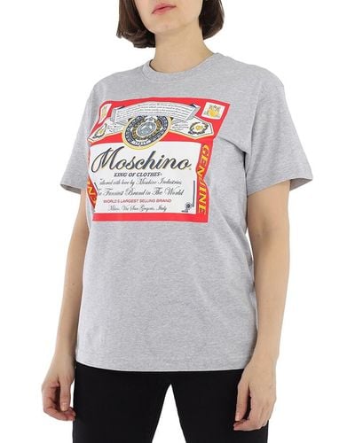 Moschino Budweiser Printed Cotton Jersey T-shirt - Gray