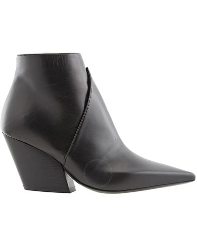 Burberry Ashlington Leather Ankle Boots - Black