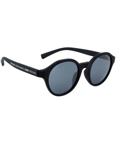 Armani Exchange Gray Mirrored Black Wayfarer Sunglasses - Blue