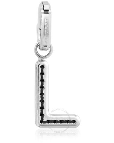 Burberry Leather-topstitched 'l' Alphabet Charm - White