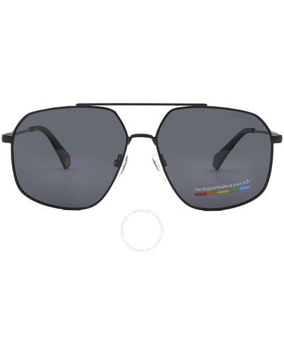 Polaroid Core Polarized Gray Navigator Sunglasses Pld 6173/s 0807/m9 58 - Black