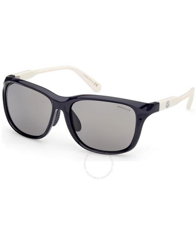 Moncler Smoke Rectangular Sunglasses Ml0234-k 90a 60 - Grey