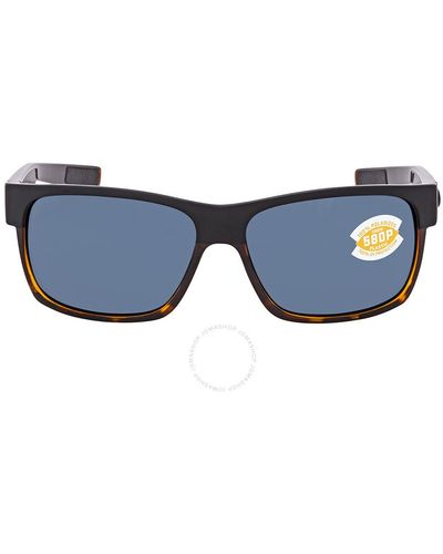 Costa Del Mar Half Moon Grey Polarized 580p Sunglasses Hfm 181 Ogp - Blue