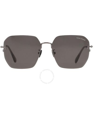 Tom Ford Geometric Sunglasses Ft0967-k 08a 56 - Grey