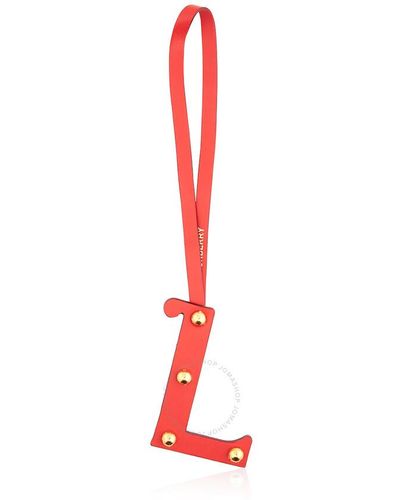 Burberry Letter L Studded Leather Charm - Red
