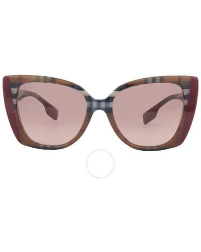 Burberry Meryl Pink Gradient Dark Brown Cat Eye Sunglasses Be4393 405413 54