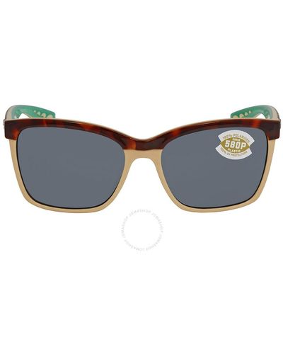 Costa Del Mar Anaa Grey Polarized Polycarbonate Sunglasses Ana 105 Ogp 55 - Blue