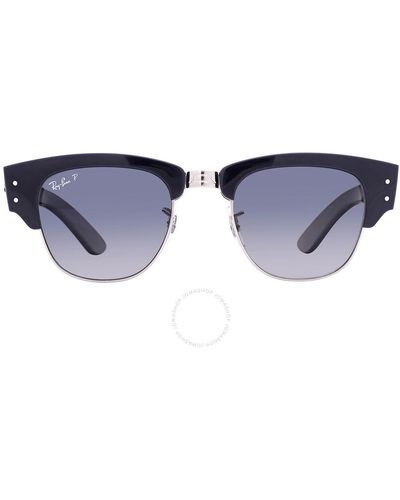 Ray-Ban Mega Clubmaster Polarized Grey Blue Gradient Square Sunglasses Rb0316s 136678 50