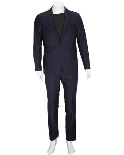 Burberry Navy Birdseye Slim Fit Wool Suit - Blue