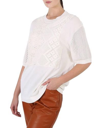 Chloé Crochet Patch Shirt - White