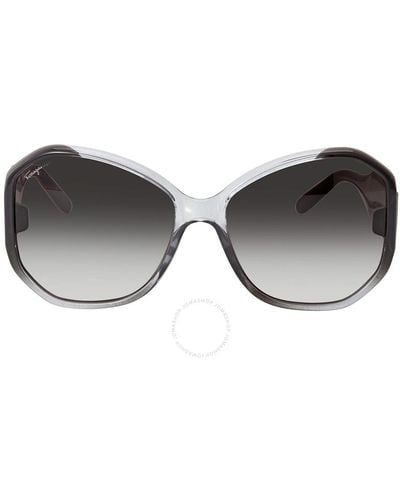 Ferragamo Blue Butterfly Sunglasses - Gray