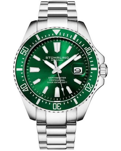 Stuhrling Aquadiver Green Dial Watch