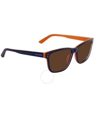 Calvin Klein Square Sunglasses Ck18508s 414 57 - Brown