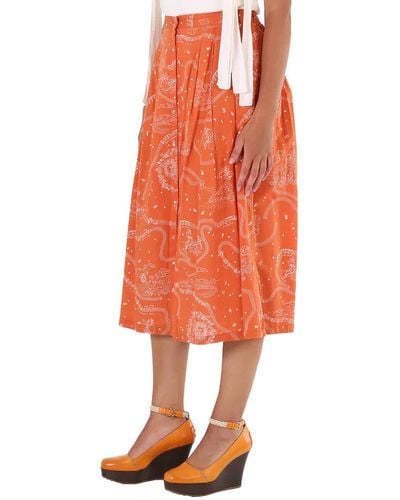 Roseanna Mendes Silk Skirt - Orange