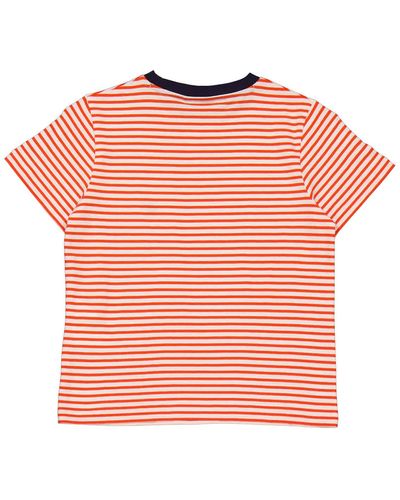 Save The Duck Kids Yasu Stripe Print Cotton T-shirt - Pink