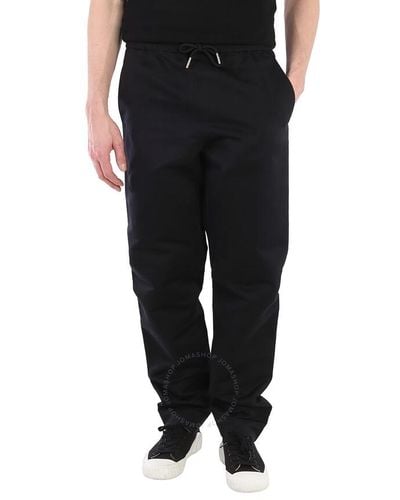 Burberry Linen-cotton Track Trousers - Black