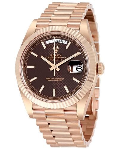 Rolex Day-date 40 Chocolate Dial 18k Everose Gold President Automatic Watch 228235chsp - Pink