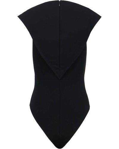 Burberry Panel Detail Stretch Jersey Bodysuit - Black