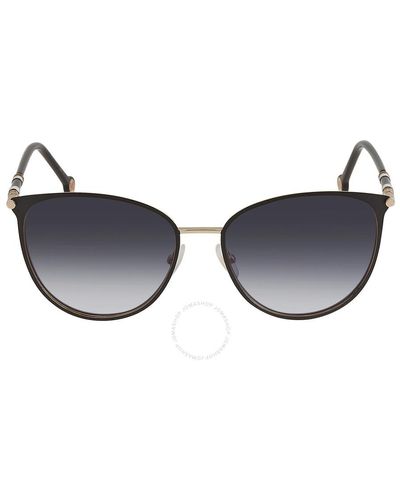 Carolina Herrera Grey Butterfly Sunglasses - Blue