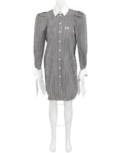 Burberry D Cotton Poplin Shirt Dress - Grey