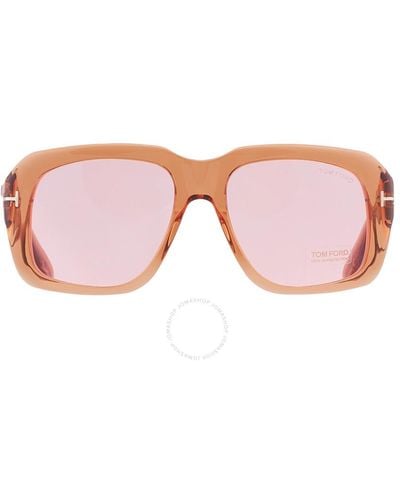 Tom Ford Bailey Violet Square Sunglasses Ft0885 45y 57 - Pink