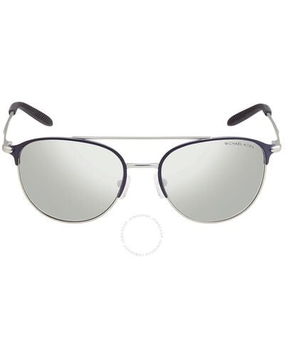 Michael Kors Silver Mirrored Round Sunglasses - Metallic