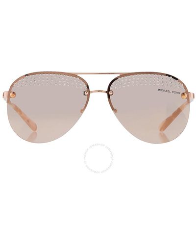 Michael Kors East Side Grey Mirrored Rose Gold Pilot Sunglasses Mk1135b 11084z 59 - Black