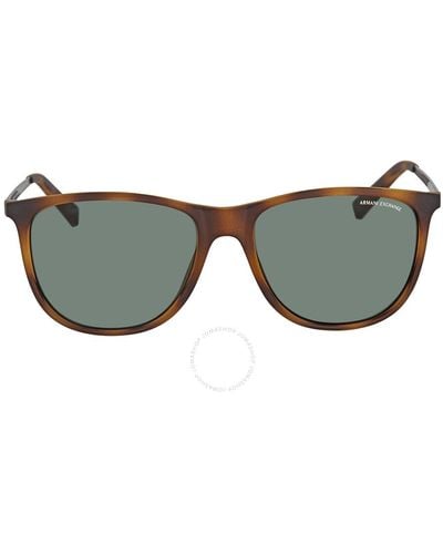 Armani Exchange Gray Green Square Sunglasses