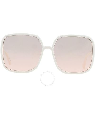 Dior Stellaire Pink Square Sunglasses Cd40006u 25f 59 - White